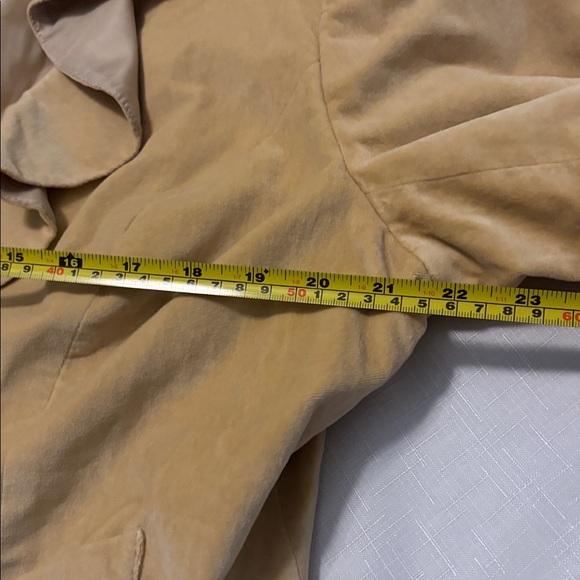 Metrostyle Butter Yellow Ruffle Lapel Blazer SZ 20 fully lined 100% Cotton NWOT - Picture 5 of 11